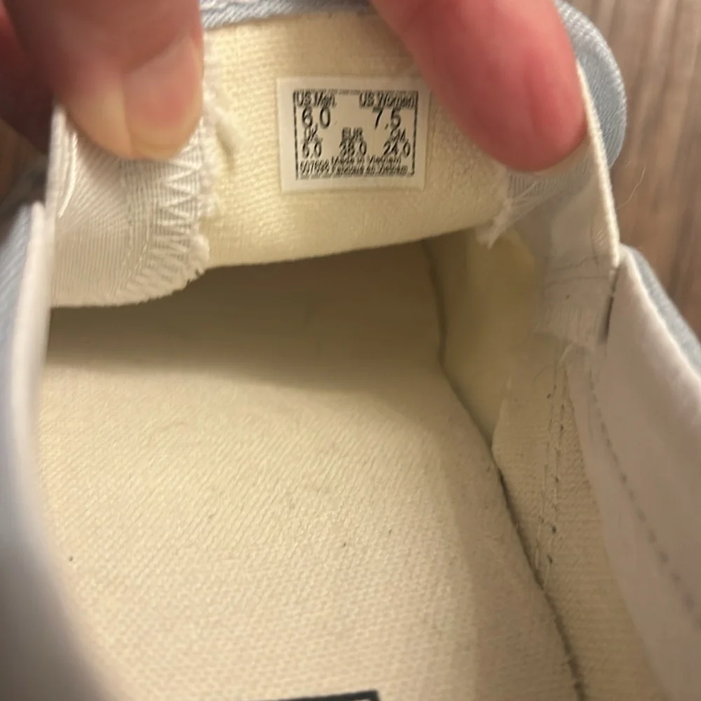 Vans Blue and White Checkered Slip-On Sneakers - Picture 5 of 5